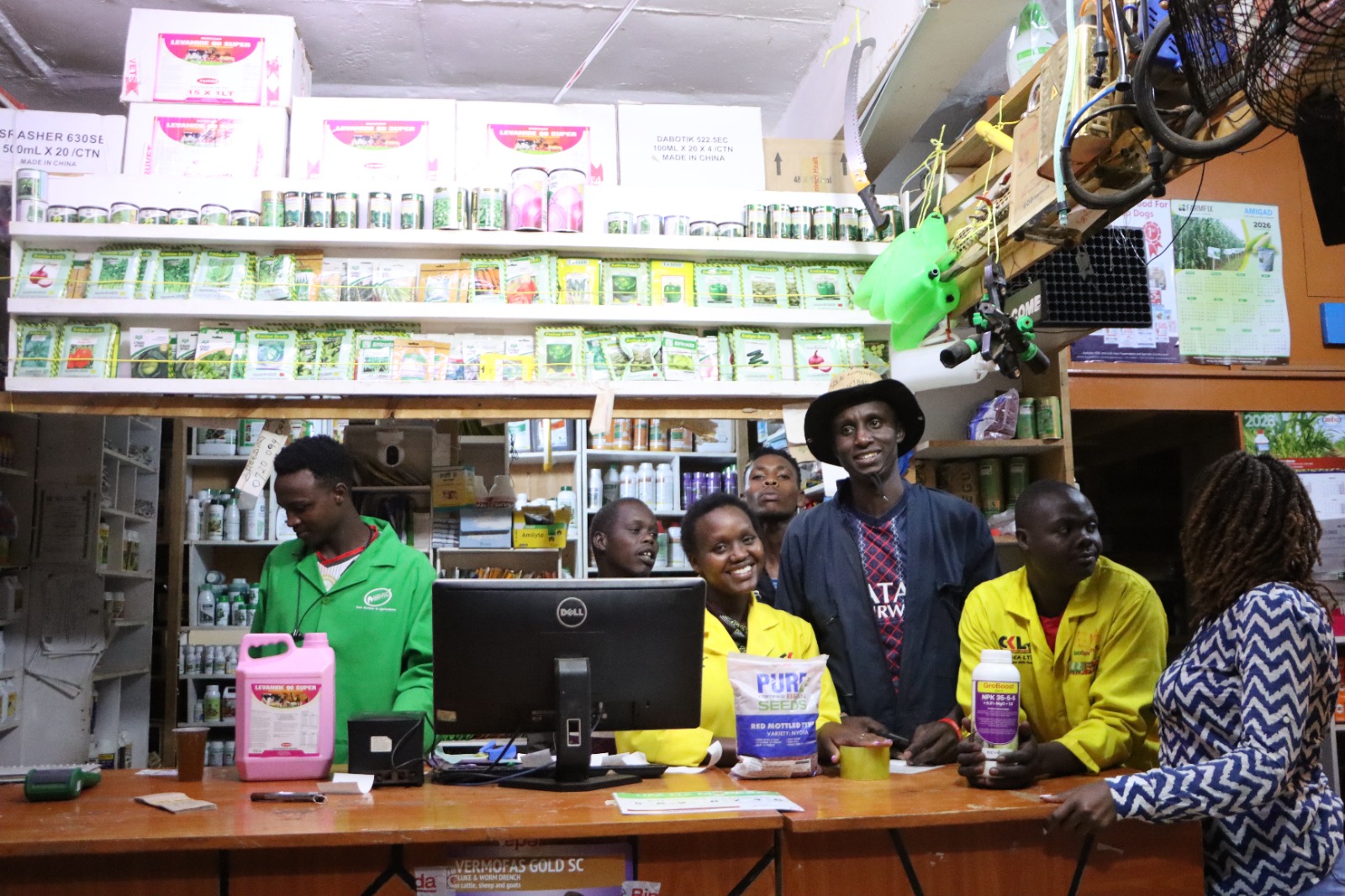 Inside Solai Agrovet shop in Eldoret